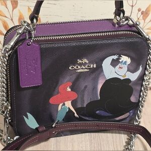 Coach Ursula Disney Crossbody Bag Purse Little Mermaid Purple CC375